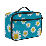 Blue Daisy Flower Pattern Print Portable Lunch Bag