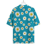 Blue Daisy Flower Pattern Print Rayon Hawaiian Shirt