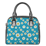 Blue Daisy Flower Pattern Print Shoulder Handbag