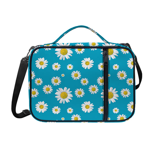 Blue Daisy Flower Pattern Print Shoulder Strap Bible Bag