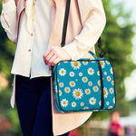 Blue Daisy Flower Pattern Print Shoulder Strap Bible Bag