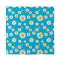 Blue Daisy Flower Pattern Print Silk Bandana