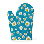 Blue Daisy Flower Pattern Print Single Oven Mitt