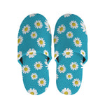 Blue Daisy Flower Pattern Print Slippers