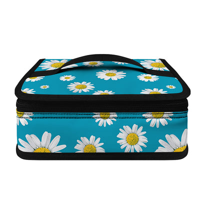 Blue Daisy Flower Pattern Print Small Lunch Bag
