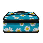 Blue Daisy Flower Pattern Print Small Lunch Bag