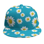Blue Daisy Flower Pattern Print Snapback Cap