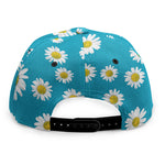 Blue Daisy Flower Pattern Print Snapback Cap
