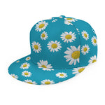 Blue Daisy Flower Pattern Print Snapback Cap