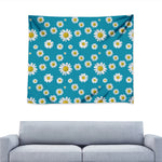 Blue Daisy Flower Pattern Print Tapestry