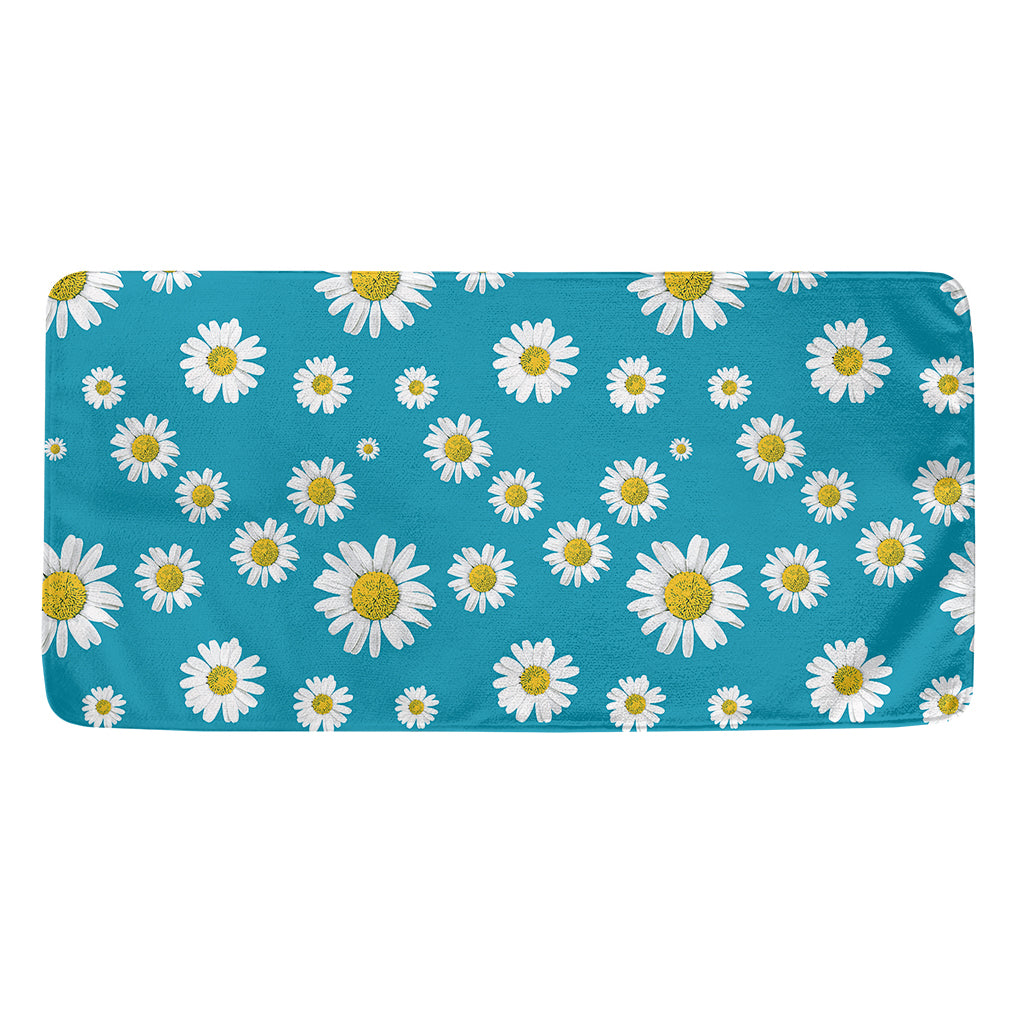 Blue Daisy Flower Pattern Print Towel