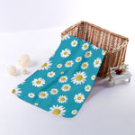 Blue Daisy Flower Pattern Print Towel
