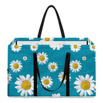 Blue Daisy Flower Pattern Print Utility Tote Bag