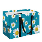 Blue Daisy Flower Pattern Print Utility Tote Bag