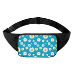 Blue Daisy Flower Pattern Print Waist Bag