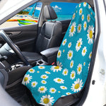Blue Daisy Flower Pattern Print Waterproof Car Seat Cover
