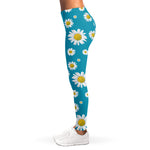 Blue Daisy Flower Pattern Print Women's Leggings