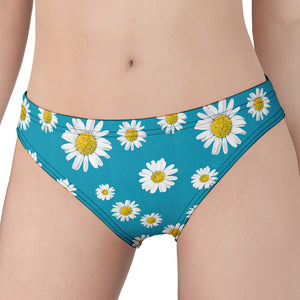 Blue Daisy Flower Pattern Print Women's Panties