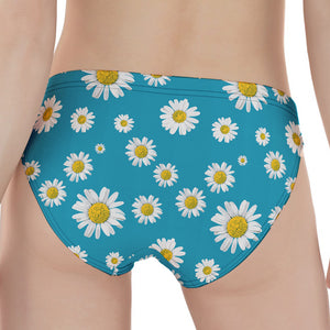 Blue Daisy Flower Pattern Print Women's Panties