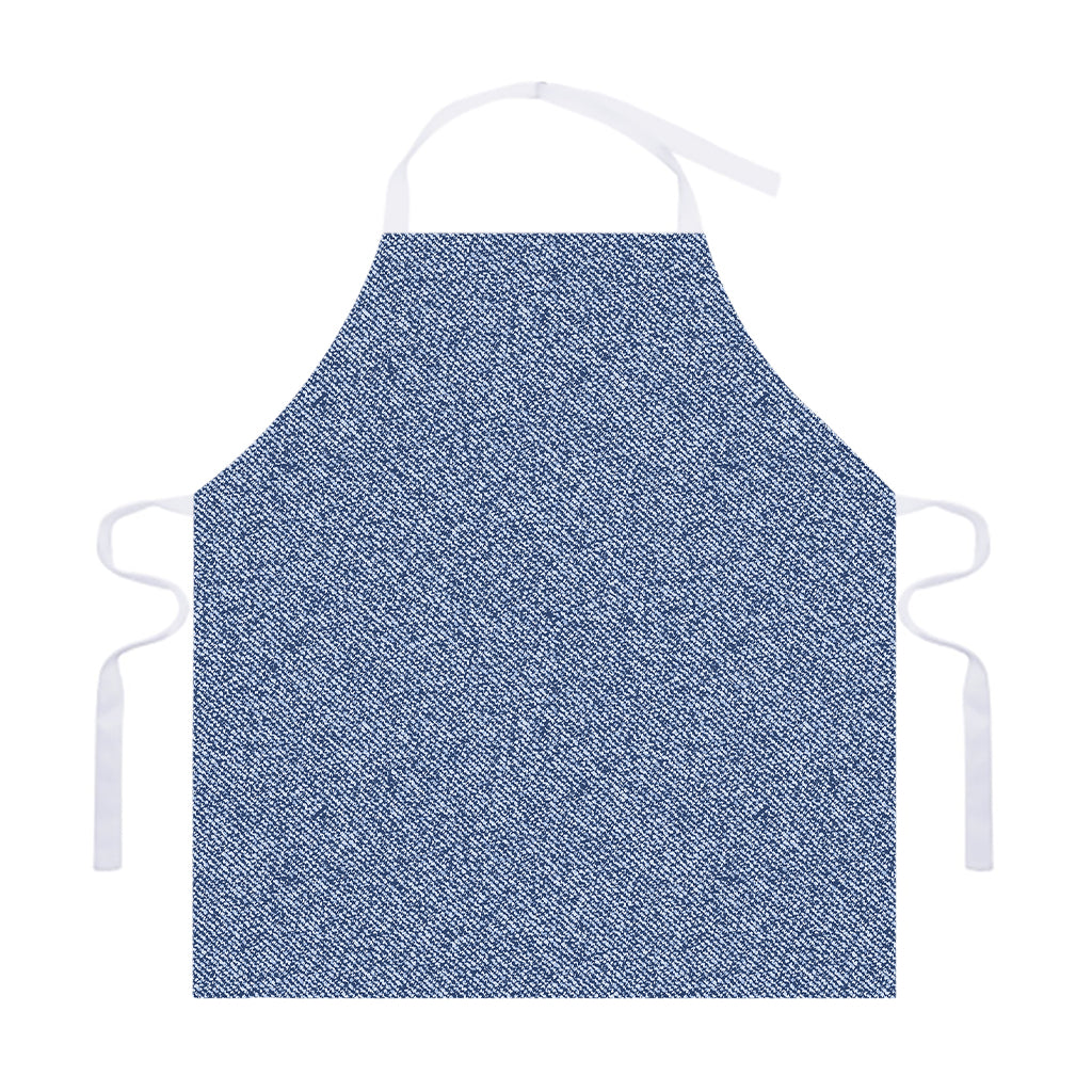 Blue Denim Jeans Pattern Print Adjustable Apron