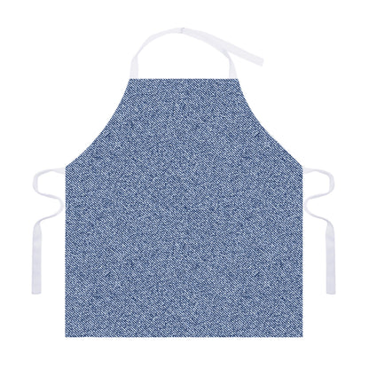 Blue Denim Jeans Pattern Print Adjustable Apron