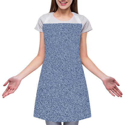 Blue Denim Jeans Pattern Print Adjustable Apron