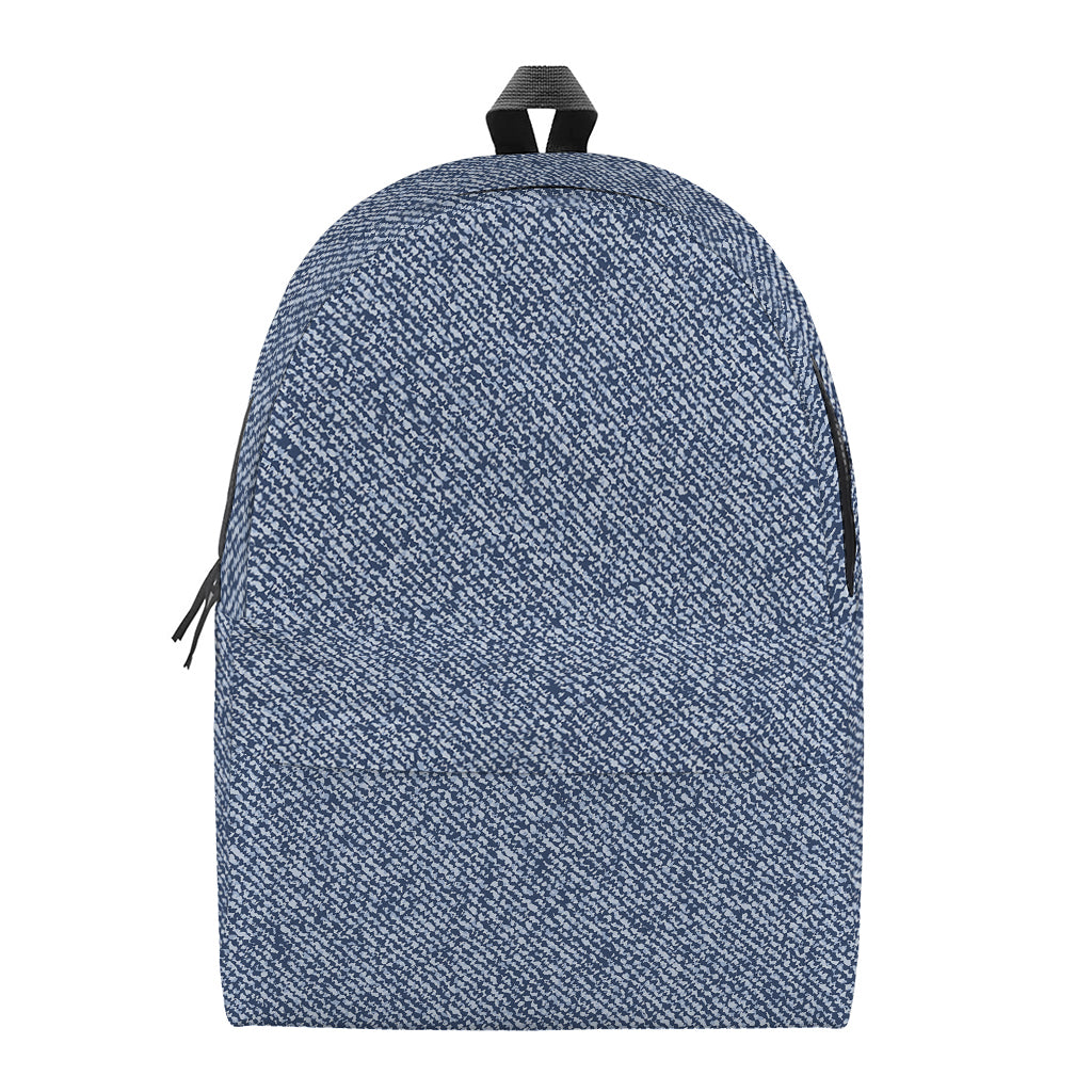 Blue Denim Jeans Pattern Print Backpack