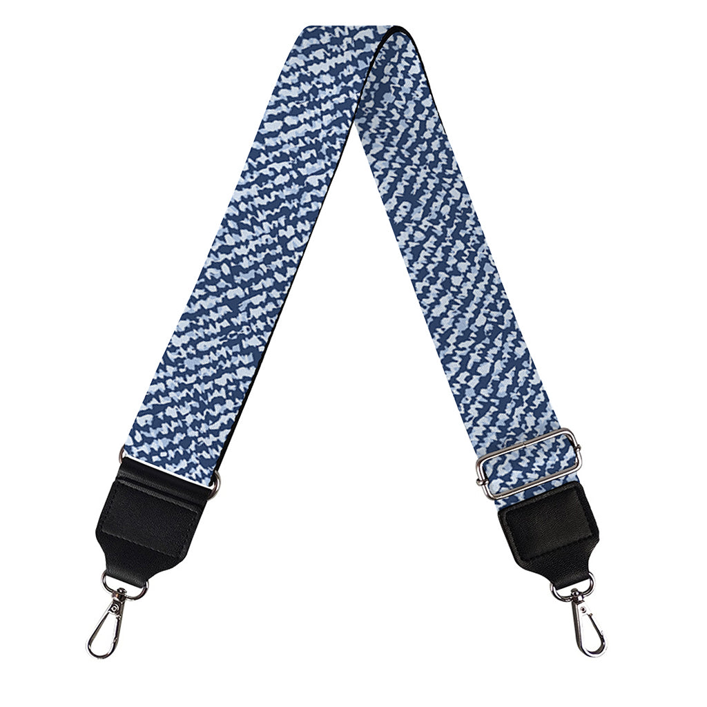 Blue Denim Jeans Pattern Print Bag Strap