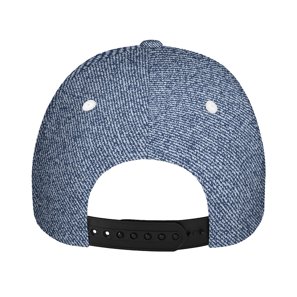 Blue Denim Jeans Pattern Print Baseball Cap