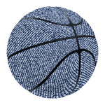 Blue Denim Jeans Pattern Print Basketball