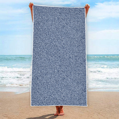 Blue Denim Jeans Pattern Print Beach Towel
