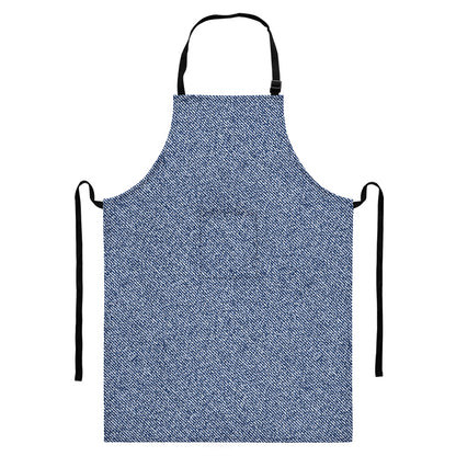 Blue Denim Jeans Pattern Print Bib Apron With Pocket