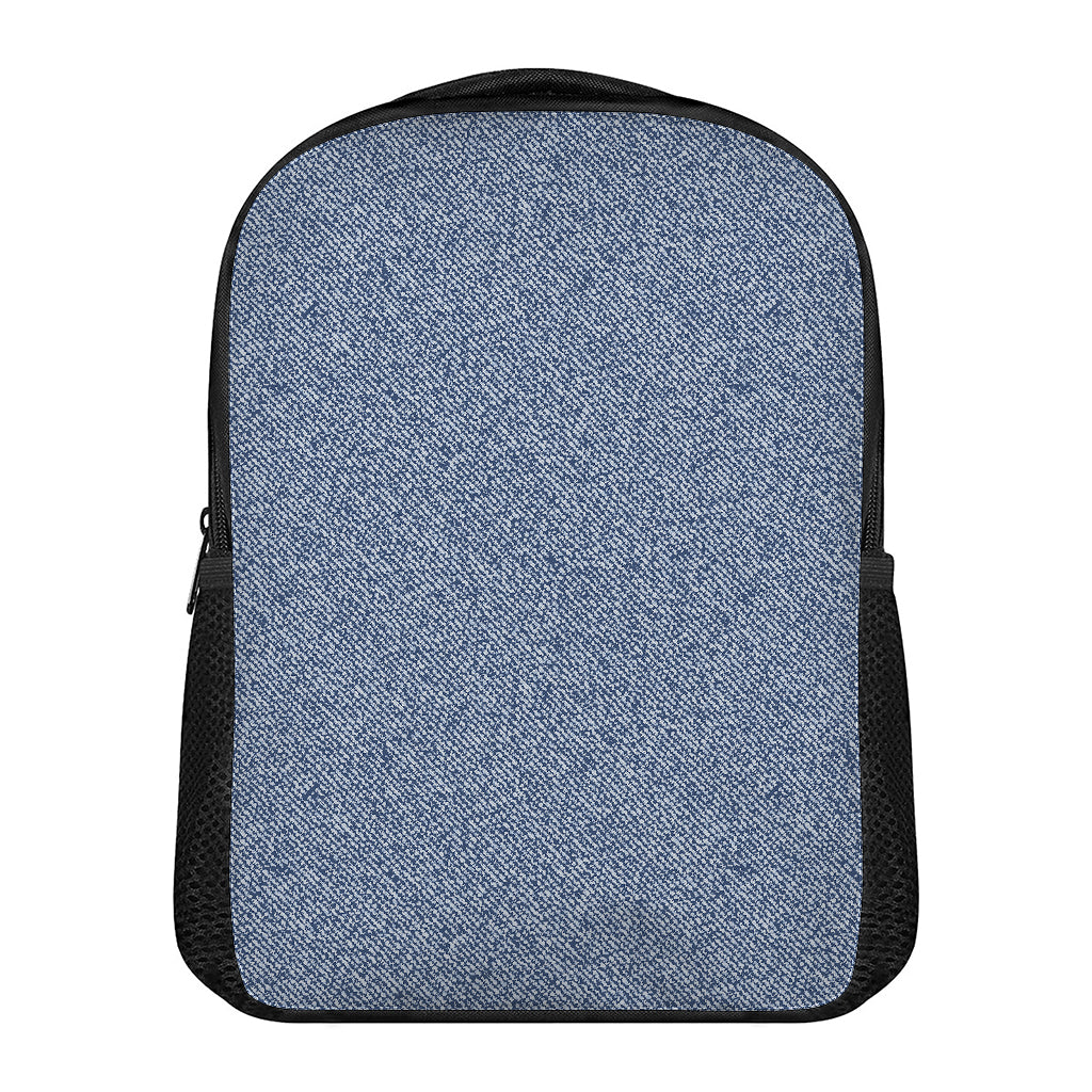 Blue Denim Jeans Pattern Print Casual Backpack