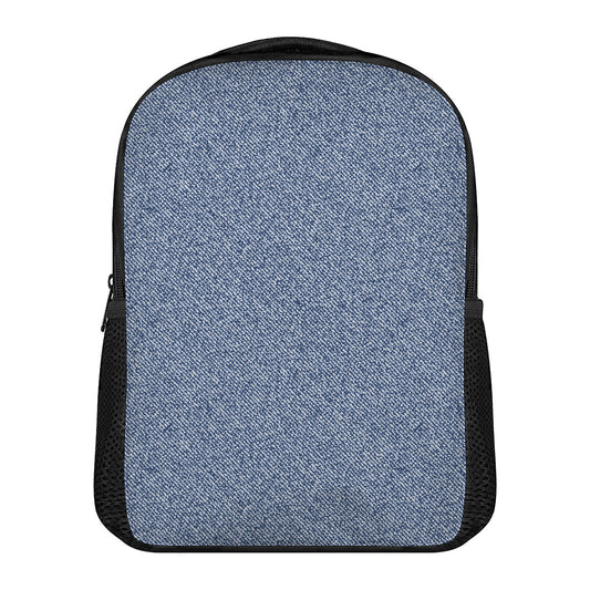 Blue Denim Jeans Pattern Print Casual Backpack
