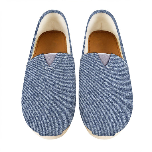 Blue Denim Jeans Pattern Print Casual Shoes