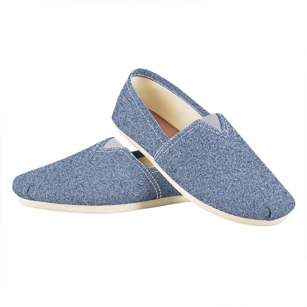 Blue Denim Jeans Pattern Print Casual Shoes