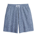 Blue Denim Jeans Pattern Print Cotton Shorts