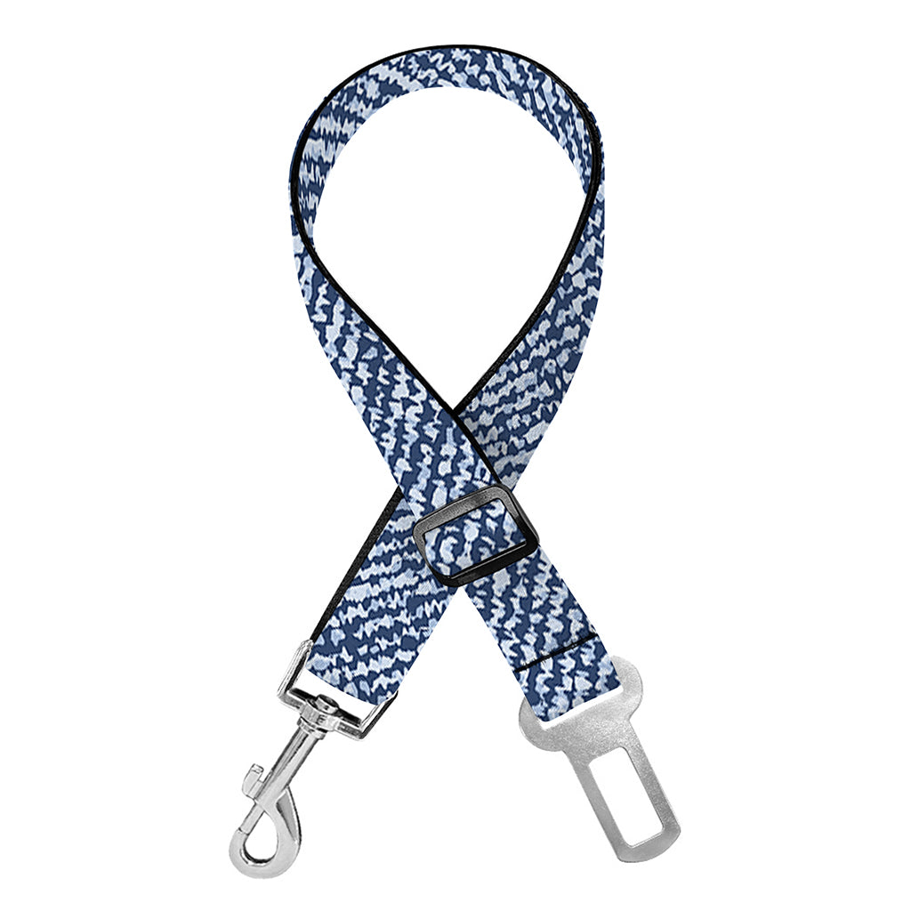 Blue Denim Jeans Pattern Print Dog Seat Belt