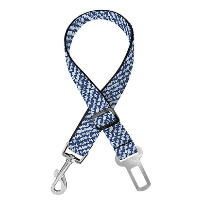 Blue Denim Jeans Pattern Print Dog Seat Belt