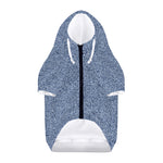 Blue Denim Jeans Pattern Print Dog Zip Up Hoodie