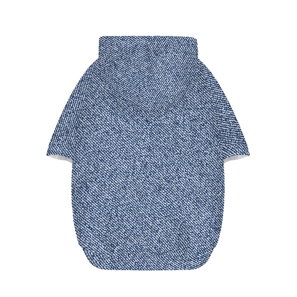 Blue Denim Jeans Pattern Print Dog Zip Up Hoodie