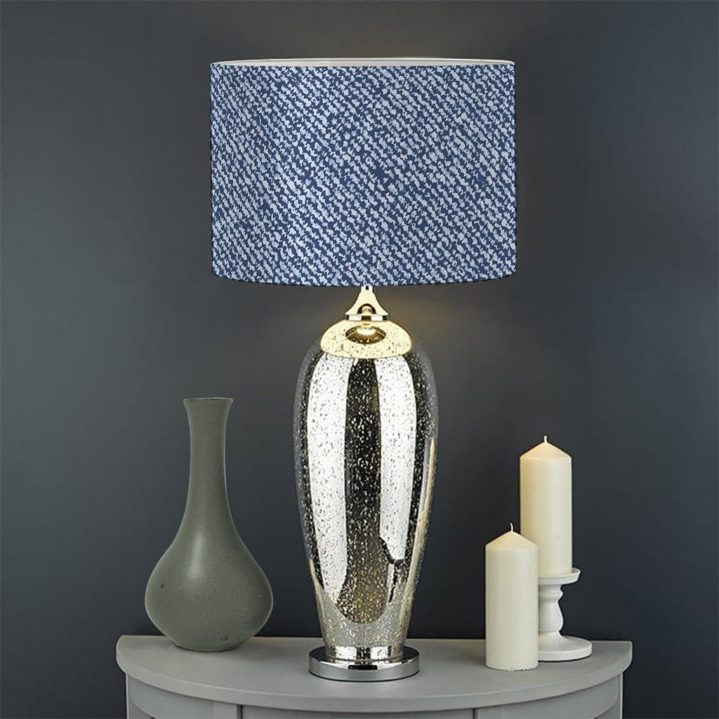 Blue Denim Jeans Pattern Print Drum Lamp Shade