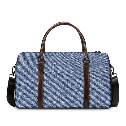 Blue Denim Jeans Pattern Print Duffle Bag