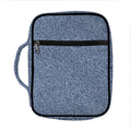 Blue Denim Jeans Pattern Print Front Pocket Bible Bag