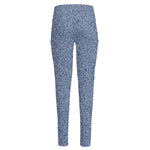 Blue Denim Jeans Pattern Print High-Waisted Pocket Leggings