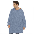 Blue Denim Jeans Pattern Print Hoodie Blanket