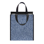 Blue Denim Jeans Pattern Print Insulated Lunch Tote