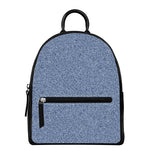 Blue Denim Jeans Pattern Print Leather Backpack