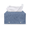 Blue Denim Jeans Pattern Print Leather Tissue Box Cover