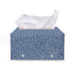 Blue Denim Jeans Pattern Print Leather Tissue Box Cover